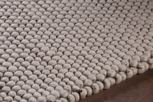 Chandra Rugs Quina 100% Wool Hand-Woven Contemporary Shag Rug Silver 9' x 13'