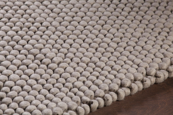 Chandra Rugs Quina 100% Wool Hand-Woven Contemporary Shag Rug Silver 9' x 13'