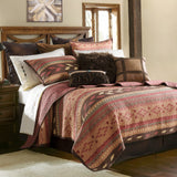 HiEnd Accents Broken Arrow Reversible Quilt Set QW1009-TW-OC Red, Tan, Brown Face: 100% Cotton. Back: 100% Cotton. Filling: 100% polyester 68x88x1