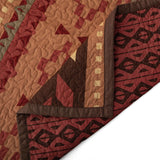 HiEnd Accents Broken Arrow Reversible Quilt Set QW1009-TW-OC Red, Tan, Brown Face: 100% Cotton. Back: 100% Cotton. Filling: 100% polyester 68x88x1