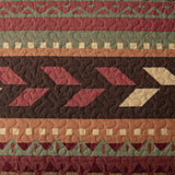 HiEnd Accents Broken Arrow Reversible Quilt Set QW1009-TW-OC Red, Tan, Brown Face: 100% Cotton. Back: 100% Cotton. Filling: 100% polyester 68x88x1