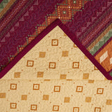 HiEnd Accents Solace Reversible Quilt Set QW1012-TW-OC Red, Orange, Brown Face: 100% Cotton. Back: 100% Cotton. Filling: 100% Polyester 68x88x1
