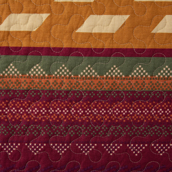 HiEnd Accents Solace Reversible Quilt Set QW1012-TW-OC Red, Orange, Brown Face: 100% Cotton. Back: 100% Cotton. Filling: 100% Polyester 68x88x1