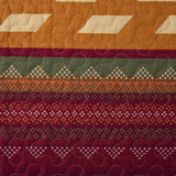 HiEnd Accents Solace Reversible Quilt Set QW1012-TW-OC Red, Orange, Brown Face: 100% Cotton. Back: 100% Cotton. Filling: 100% Polyester 68x88x1