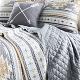 HiEnd Accents Desert Sage Reversible Quilt Set QW1939-TW-OC Tan, White, Gray Face and Back: 100% cotton; Fill: 100% polyester 68x88x0.5