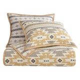 HiEnd Accents Desert Sage Reversible Quilt Set QW1939-TW-OC Tan, White, Gray Face and Back: 100% cotton; Fill: 100% polyester 68x88x0.5