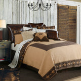 HiEnd Accents Star Ranch Reversible Quilt Set QW2010-TW-OC Brown, Tan Face: 100% Cotton. Back: 100% Cotton. Filling: 80% Cotton, 20% Rayon 68x88x1