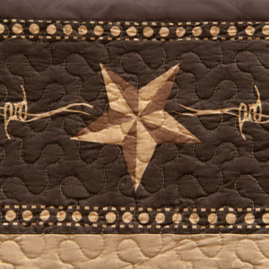 HiEnd Accents Star Ranch Reversible Quilt Set QW2010-TW-OC Brown, Tan Face: 100% Cotton. Back: 100% Cotton. Filling: 80% Cotton, 20% Rayon 68x88x1