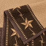 HiEnd Accents Star Ranch Reversible Quilt Set QW2010-TW-OC Brown, Tan Face: 100% Cotton. Back: 100% Cotton. Filling: 80% Cotton, 20% Rayon 68x88x1