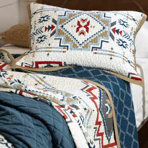 HiEnd Accents Spirit Valley Quilt Set QW2113-TW-TL Teal Face and Back: 100% cotton; Fill: 100% polyester 68x88x1