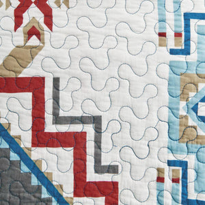 HiEnd Accents Spirit Valley Quilt Set QW2113-TW-TL Teal Face and Back: 100% cotton; Fill: 100% polyester 68x88x1