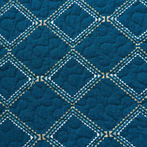 HiEnd Accents Spirit Valley Quilt Set QW2113-TW-TL Teal Face and Back: 100% cotton; Fill: 100% polyester 68x88x1