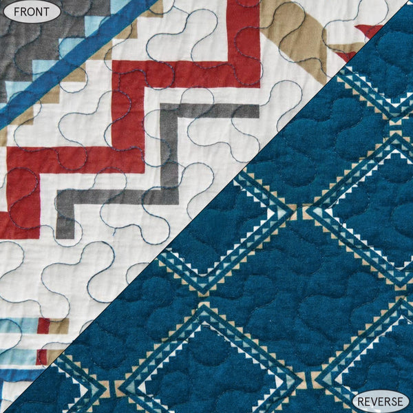 HiEnd Accents Spirit Valley Quilt Set QW2113-TW-TL Teal Face and Back: 100% cotton; Fill: 100% polyester 68x88x1