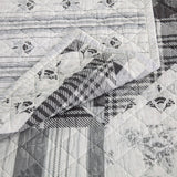 HiEnd Accents Patchwork Prairie Reversible Quilt Set QW2133-TW-BK Black Face and Back: 100% cotton; Fill: 100% polyester 68.0 x 88.0 x 0.5
