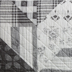 HiEnd Accents Patchwork Prairie Reversible Quilt Set QW2133-TW-BK Black Face and Back: 100% cotton; Fill: 100% polyester 68.0 x 88.0 x 0.5