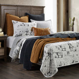 HiEnd Accents Ranch Life Western Toile Reversible Quilt Set QW2138-KG-BK Black Face and Back: 100% cotton; Fill: 100% polyester 110.0 x 96.0 x 0.5