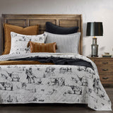HiEnd Accents Ranch Life Western Toile Reversible Quilt Set QW2138-TW-BK Black Face and Back: 100% cotton; Fill: 100% polyester 68.0 x 88.0 x 0.5