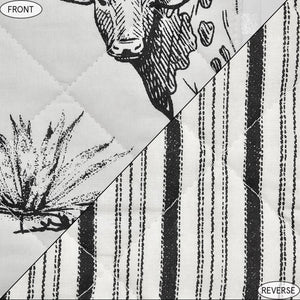 HiEnd Accents Ranch Life Western Toile Reversible Quilt Set QW2138-TW-BK Black Face and Back: 100% cotton; Fill: 100% polyester 68.0 x 88.0 x 0.5