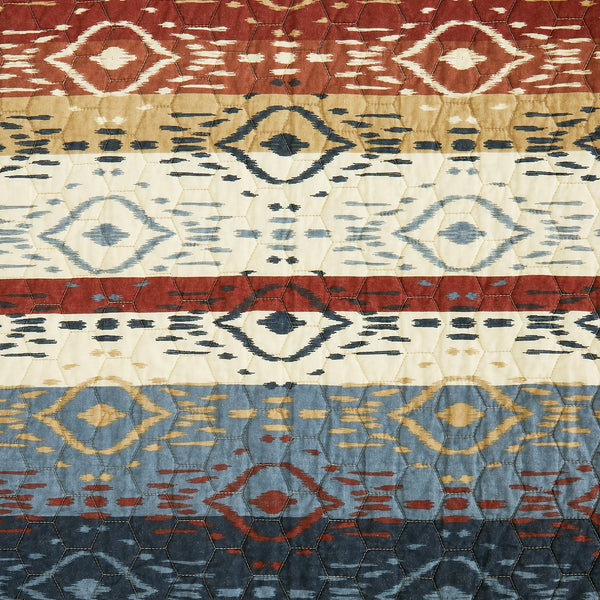 HiEnd Accents Home on the Range Reversible Quilt Set QW2237-TW-TN Tan Face and Back: 100% cotton; Fill: 100% polyester 68 x 88 x 0.5