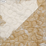 HiEnd Accents Elsa Cowhide Reversible Quilt Set QW3067-FQ-LT Light Tan Face and Back: 100% cotton; Fill: 100% polyester 92x96x1