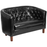 English Elm EE2343 Traditional Commercial Grade Loveseat Black EEV-15690