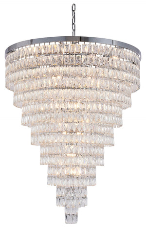 Bethel Chrome Chandelier in Metal & Crystal