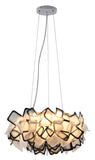 Bethel White & Black LED Chandelier in Metal & Acrylic