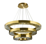 Bethel Gold LED Chandelier in Metal & Crystal