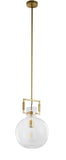 Bethel Brass Single Pendant Lighting in Metal & Glass