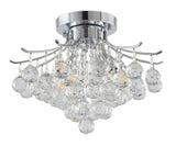 Bethel Chrome Semi Flush Mount in Metal & Crystal