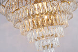 Bethel Gold Chandelier in Metal & Crystal