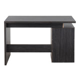 Quinn Contemporary Desk in Charcoal Wood with White Wood Drawers by LumiSource