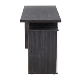 Quinn Contemporary Desk in Charcoal Wood with White Wood Drawers by LumiSource