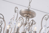 Bethel Pewter Chandelier in Iron & Crystal