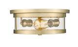 Bethel Gold Flush Mount in Metal & Glass