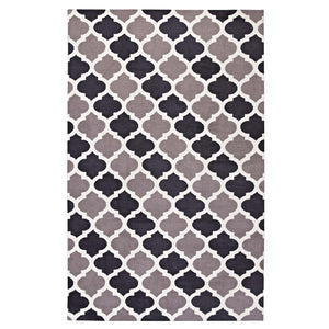 Lida Moroccan Trellis 5x8 Area Rug Charcoal and Black R-1001B-58