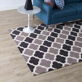 Lida Moroccan Trellis 5x8 Area Rug Charcoal and Black R-1001B-58