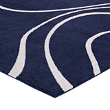 Therese Abstract Swirl 8x10 Area Rug Navy and Ivory R-1002A-810