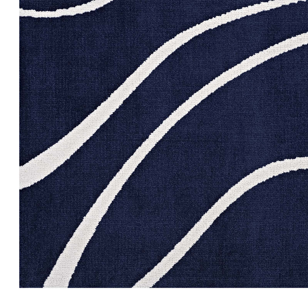 Therese Abstract Swirl 8x10 Area Rug Navy and Ivory R-1002A-810