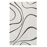 Therese Abstract Swirl 8x10 Area Rug Ivory and Charcoal R-1002D-810