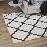 Marja Moroccan Trellis 5x8 Area Rug Ivory and Charcoal R-1003D-58