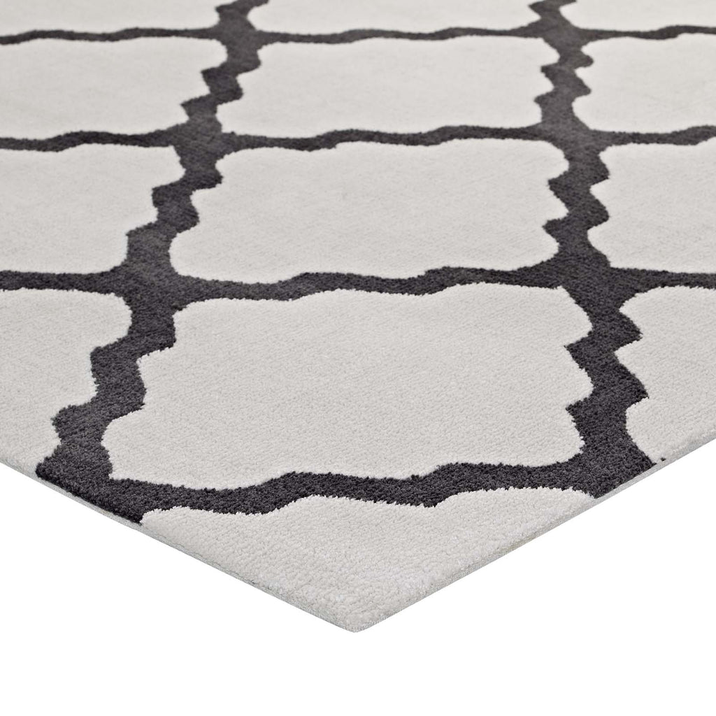 Marja Moroccan Trellis 8x10 Area Rug Ivory and Charcoal R-1003D-810