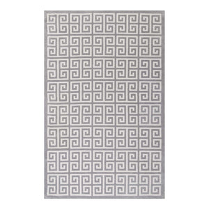 Freydis Greek Key 5x8 Area Rug White and Light Gray R-1013B-58