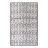 Freydis Greek Key 5x8 Area Rug White and Light Gray R-1013B-58