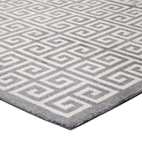 Freydis Greek Key 5x8 Area Rug White and Light Gray R-1013B-58