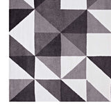 Kahula Geometric Triangle Mosaic 5x8 Area Rug Black, Gray and White R-1014A-58