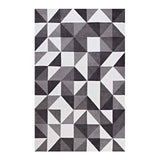 Kahula Geometric Triangle Mosaic 8x10 Area Rug Black, Gray and White R-1014A-810