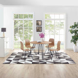 Kahula Geometric Triangle Mosaic 8x10 Area Rug Black, Gray and White R-1014A-810