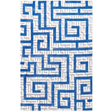 Nahia Geometric Maze 5x8 Area Rug Ivory, Light Gray and Blue R-1015A-58