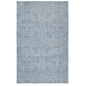 Javiera Contemporary Moroccan 5x8 Area Rug Ivory and Light Blue R-1018A-58